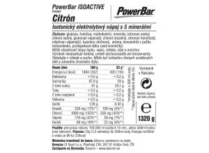 PowerBar IsoActive - izotonický športový nápoj 1320g Citrón