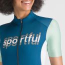 Sportful SUPERGIARA LOGO dámsky dres teal blue/lichen green