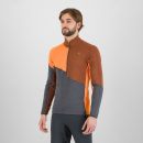 Karpos Federa Half-Zip Flíska Woodl.Gray/Mahogany/Vibr.Orange
