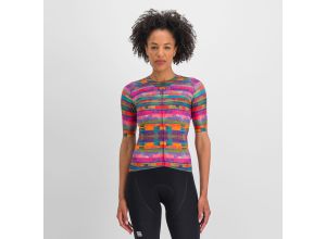 Sportful GLITCH BOMBER dámsky dres multicolor pink