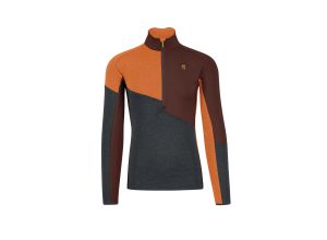 Karpos Federa Half-Zip Flíska Woodl.Gray/Mahogany/Vibr.Orange