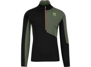 Karpos FEDERA HALF-ZIP flíska Black/Black Sand/Thyme