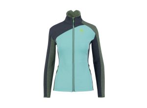 Karpos FEDERA FULL-ZIP dámska flíska Aqua Ski/Black Sand/Thyme