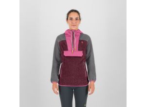 Karpos Rocchetta Vogue Hoodie Halfp Zip dámsa flíska Crimson/Smoked/Pink Power