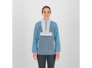 Karpos Rocchetta Vogue Hoodie Halfp Zip dámsa flíska Ashley Blue/Sky Blue/Bright White