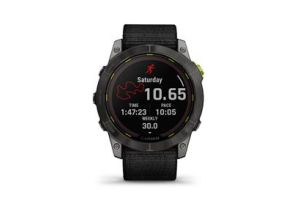 GARMIN Enduro 2, Sapphire Solar, Carbon Gray DLC Titanium. Black UltraFit Nylon strap