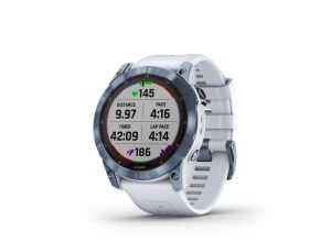 Garmin fenix 7X Sapphire Solar, Mineral Blue DLC Titanium, Whitestone Band