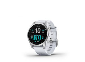 Garmin fenix 7S, Silver Stainless Steel, Whitestone Band