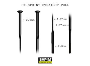 špice SAPIM CX-SPRINT Straightpull čierne
