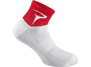 Pinarello Dots dámske ponožky Think Asymmetric biele/červené