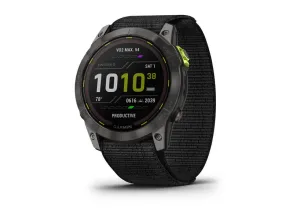 GARMIN Enduro 2, Sapphire Solar, Carbon Gray DLC Titanium. Black UltraFit Nylon strap