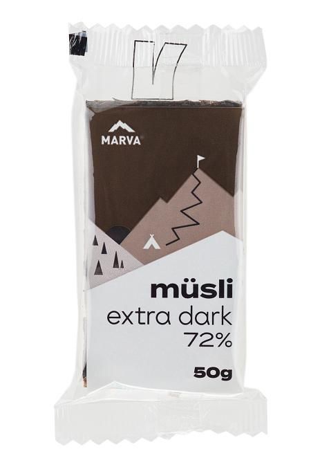 MÜSLI EXTRA DARK 72% 50g