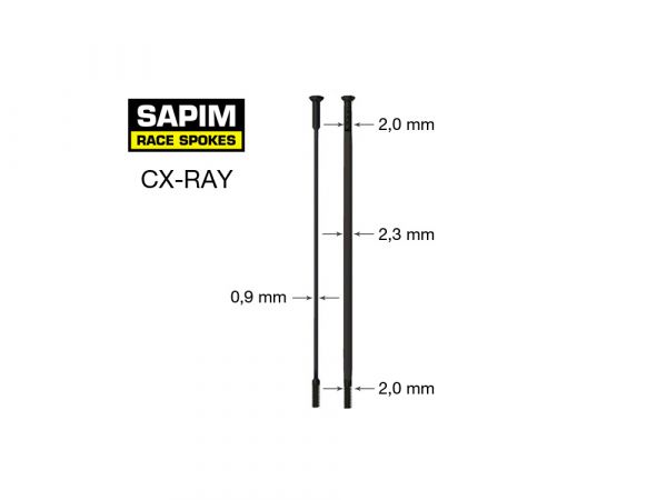 špice SAPIM CX-RAY Straightpull čierne