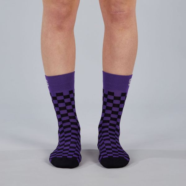 Sportful Checkmate dámske ponožky fialové/čierne