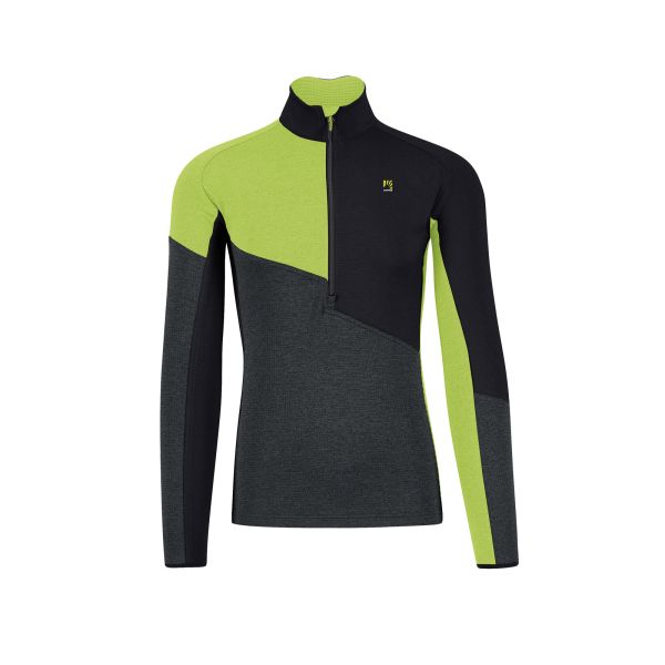Karpos Federa Half-Zip Flíska Woodl.Gray/Black/Acid Lime