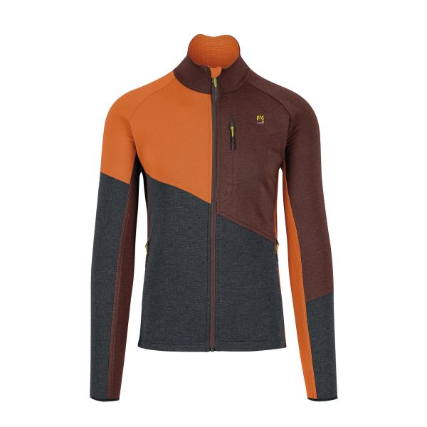 Karpos Federa Full-Zip Flíska Woodl.Gray/Mahogany/Vibr.Orange