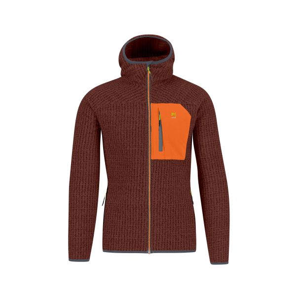 Karpos Rocchetta Evo Hoodie Flíska Mahogany/Vibr.Orange