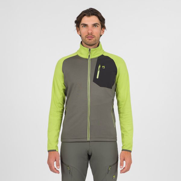 Karpos Odle Evo Full Zip flíska Kambaba/Dark Citron