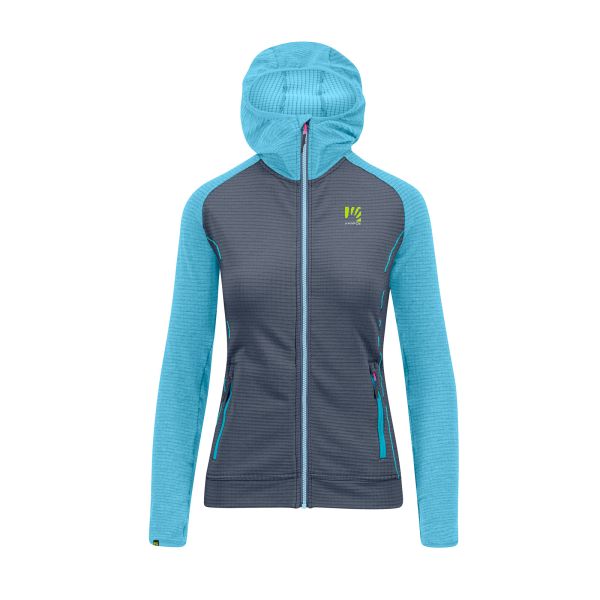 Karpos AMBRIZZOLA dámska FULL-ZIP mikina s kapucňou ombre blue/bachelor b.
