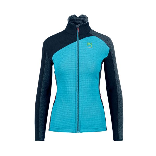 Karpos FEDERA FULL-ZIP dámska flíska Blue Atoll/Vulcan/Midnight
