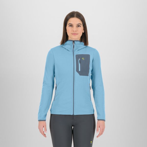 Karpos Antermoia Hoodie dámska flíska Sky Blue/Blue Mirage