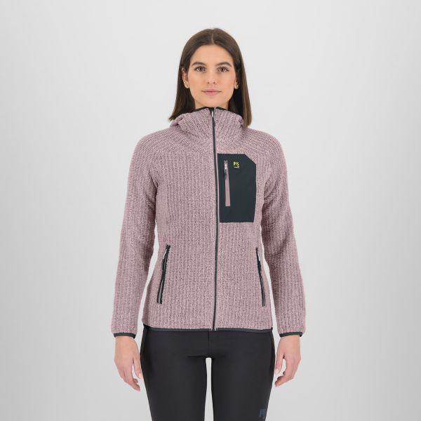 Karpos Rocchetta Evo Hoodie dámska flíska Lilac/Woodl.Gray