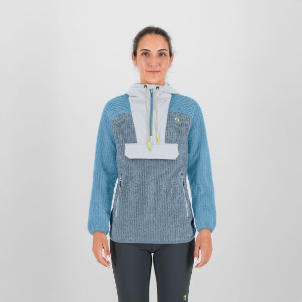 Karpos Rocchetta Vogue Hoodie Halfp Zip dámsa flíska Ashley Blue/Sky Blue/Bright White