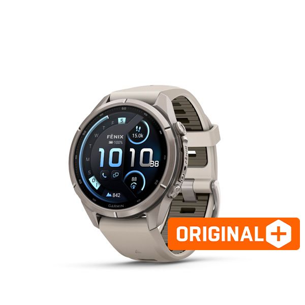 Garmin fenix 9 Pro - inReach, 43mm, AMOLED, Sapphire, Titanium, Gray/Sandstone band