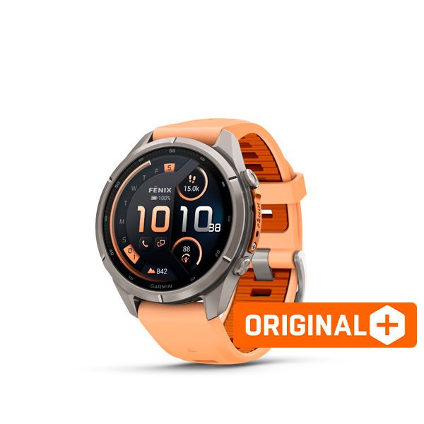 Garmin fenix 9 Pro - inReach, 43mm, AMOLED, Sapphire, Titanium, Shell Pink/Autumn Orange band
