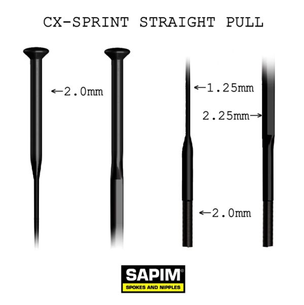 špice SAPIM CX-SPRINT Straightpull čierne