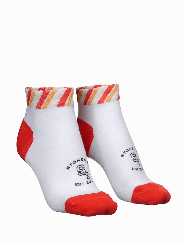 ST perfomance sport ponožky biele/oranžové